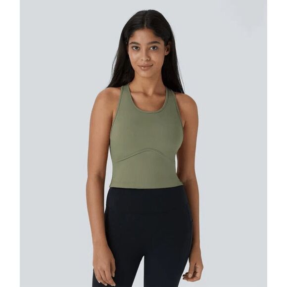 NWT Size Med Halara Backless Decorative Medal Yoga Tank Top - Picture 1 of 2